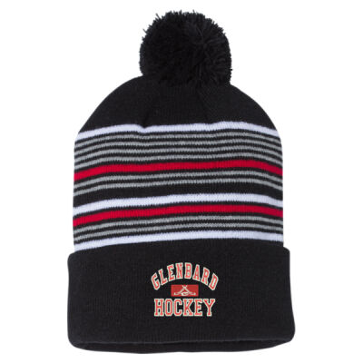 12" Striped Pom-Pom Knit Cap  Thumbnail