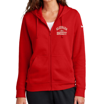 Nike Women's Club Fleece Sleeve Swoosh Full-Zip Hoodie Thumbnail